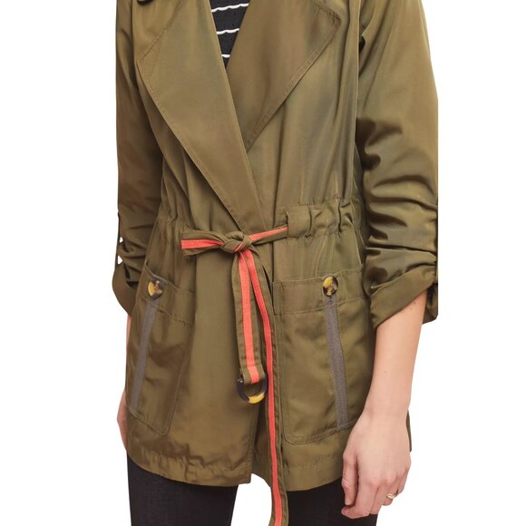 Anthropologie Gisborne Obi Trench Anorak Olive Green Jacket Women’s XL - Picture 4 of 9